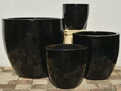 Egg Pot Gloss Black Lg