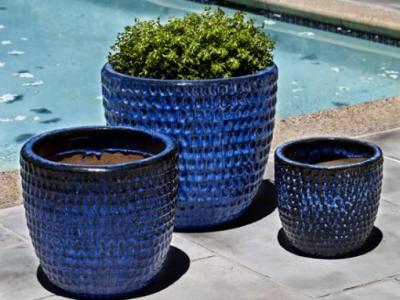 Dimple Riviera Blue Pot Riviera Blue Md 15.75"x14.25"