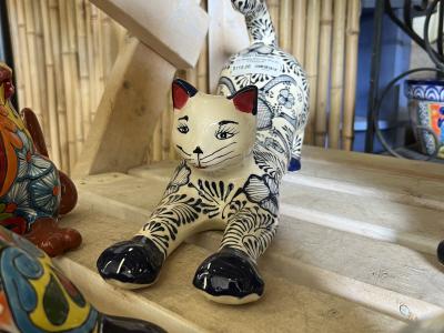 Cat Standing Falling Blue 8.5"x26"