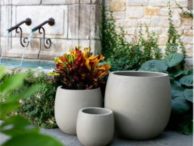 Egg Mighty Lite Tall Pot Light Grey Sm 12"