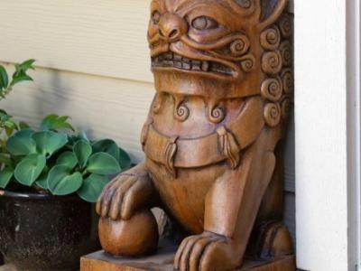 Foo Dog Statue AS Md 9"x8"x17" -45lbs