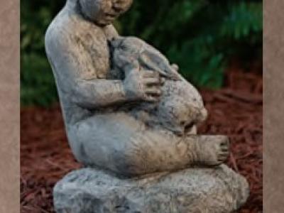Child w/Bunny Statue AS 12"x6"
