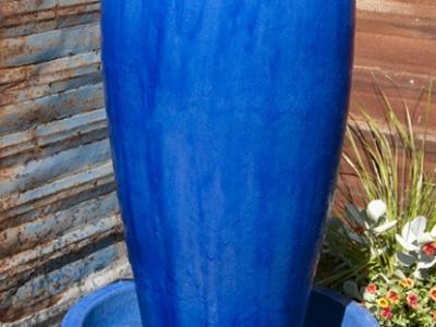 Fountain Jar Tall Falling Blue Md 20"x36"-99.2 lbs