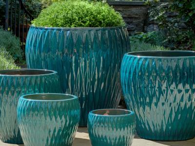Pot Harlequin Blue Jade XS 10"x9.5"
