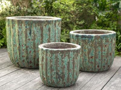 Pot Fourier Atlantic Green Rust Lg 22"x18"
